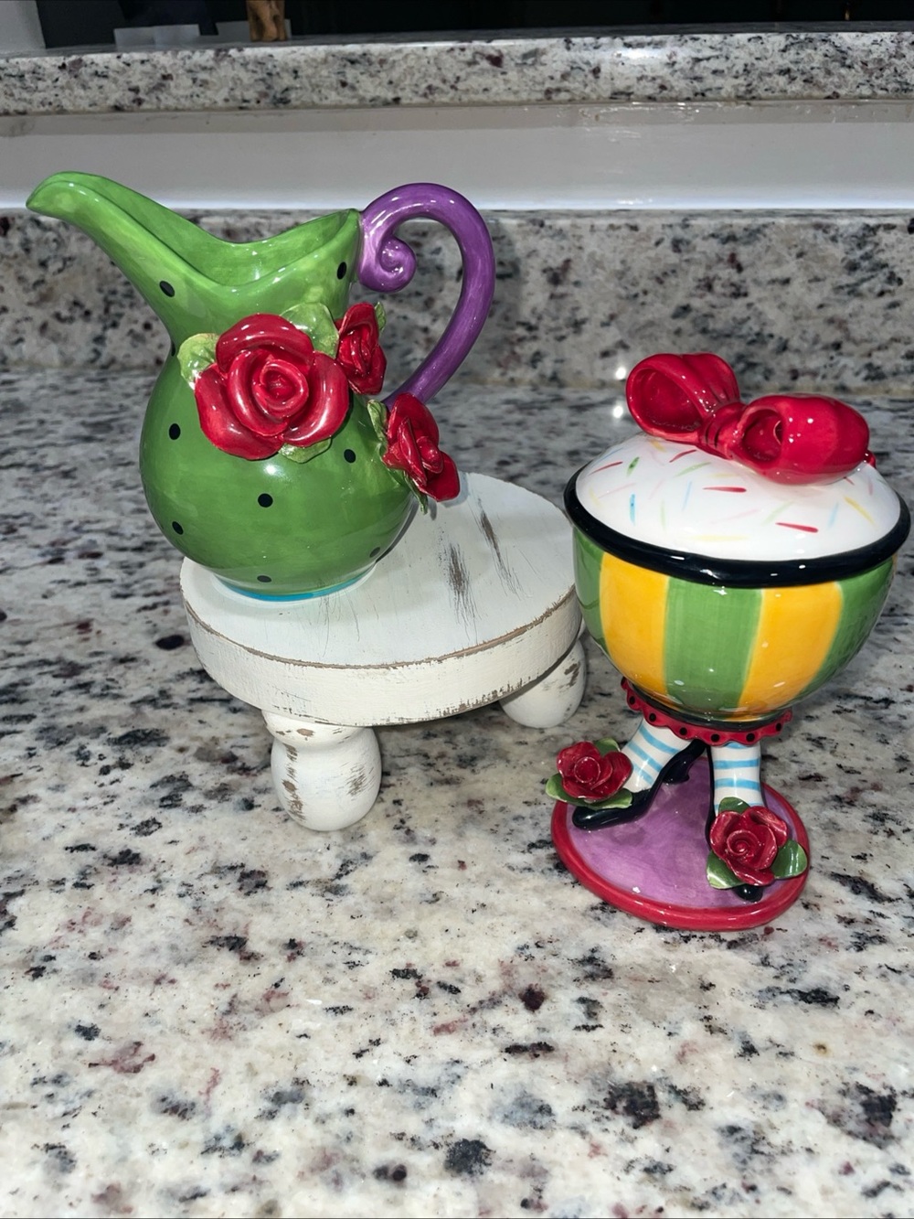 Sugar High Social by Babs - Appletree Design Ceramic Sugar & Creamer Set New